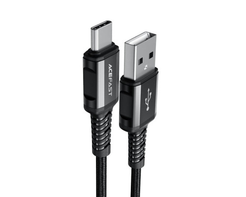 Кабель ACEFAST C1-04 USB to Type-C 3A, 1.2m, nylon aluminum connectors, Black (AFC1-04B)