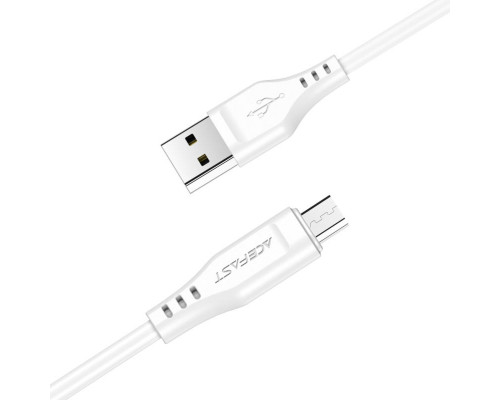 Кабель ACEFAST C3-09 USB to Micro 2,4A, 1.2m, TPE, TPE connectors, White (AFC3-09W)