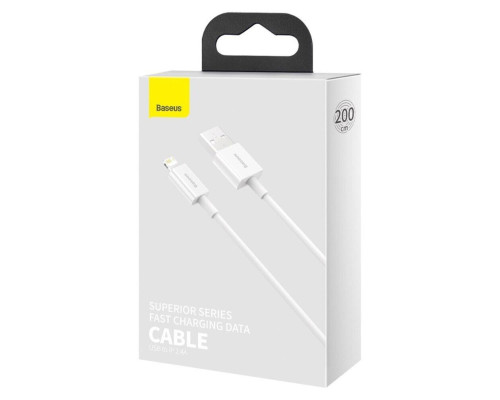 Кабель Baseus Superior Series Fast Charging Data Cable USB to iP 2.4A 2m White (CALYS-C02)