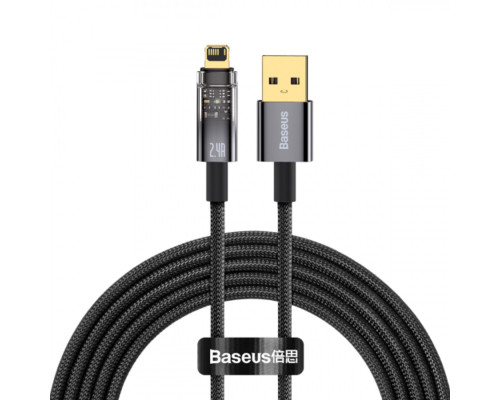 Кабель Baseus Explorer Series Auto Power-Off Fast Charging Data Cable USB to IP 2.4A 2m Black (CATS000501)