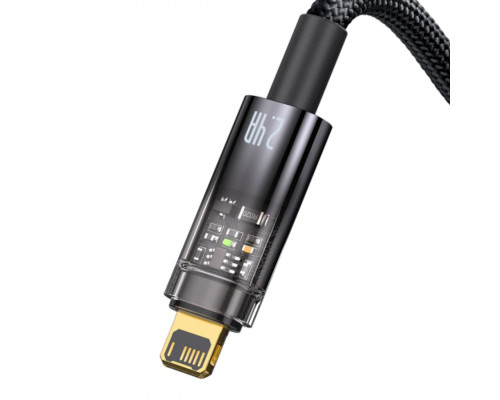 Кабель Baseus Explorer Series Auto Power-Off Fast Charging Data Cable USB to IP 2.4A 2m Black (CATS000501)