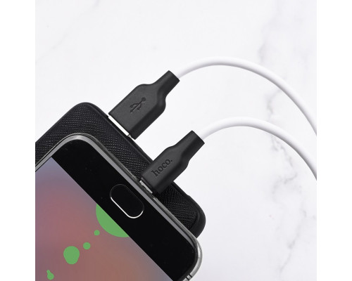Кабель HOCO X21 Plus USB to Micro 2.4A, 1m, silicone, silicone connectors, Black+White (6931474711861)
