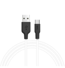 Кабель HOCO X21 USB to Type-C 2A, 1m, silicone, TPE connectors, Black+White (6957531071402)