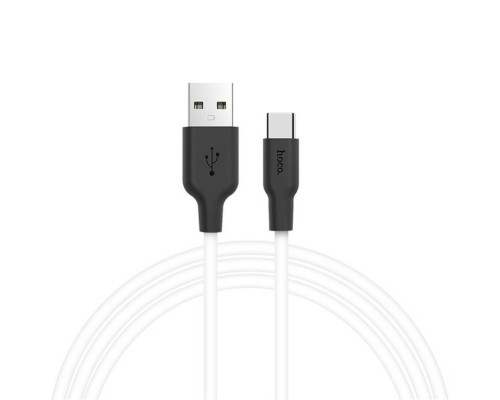 Кабель HOCO X21 USB to Type-C 2A, 1m, silicone, TPE connectors, Black+White (6957531071402)