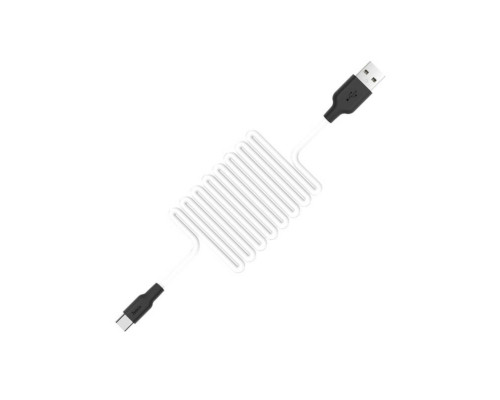 Кабель HOCO X21 USB to Type-C 2A, 1m, silicone, TPE connectors, Black+White (6957531071402)