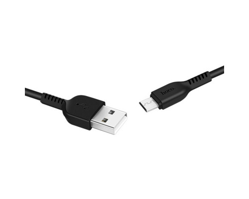 Кабель HOCO X20 USB to Micro 2.4A, 1m, PVC, TPE connectors, Black (6957531068822)