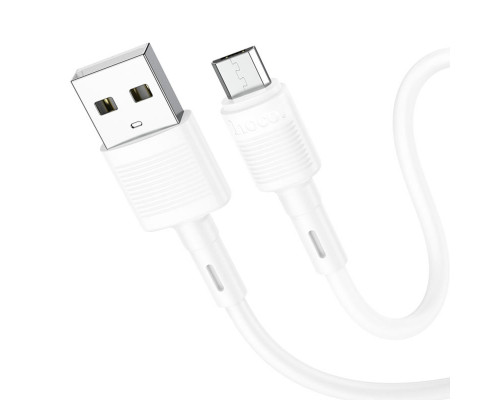 Кабель HOCO X83 USB to Micro 2.4A, 1m, PVC, PVC connectors, White (6931474770899)