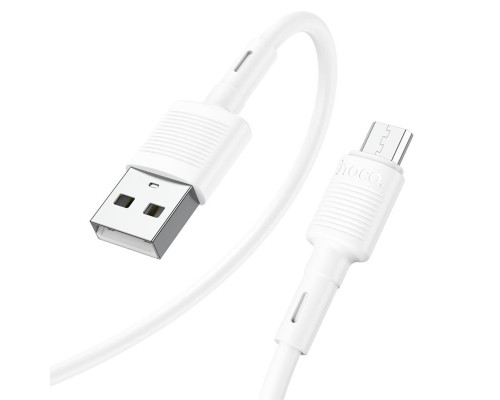 Кабель HOCO X83 USB to Micro 2.4A, 1m, PVC, PVC connectors, White (6931474770899)
