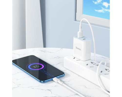 Кабель HOCO X83 USB to Micro 2.4A, 1m, PVC, PVC connectors, White (6931474770899)