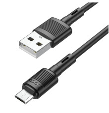 Кабель HOCO X83 USB to Micro 2.4A, 1m, PVC, PVC connectors, Black (6931474770882)