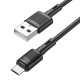 Кабель HOCO X83 USB to Micro 2.4A, 1m, PVC, PVC connectors, Black (6931474770882)