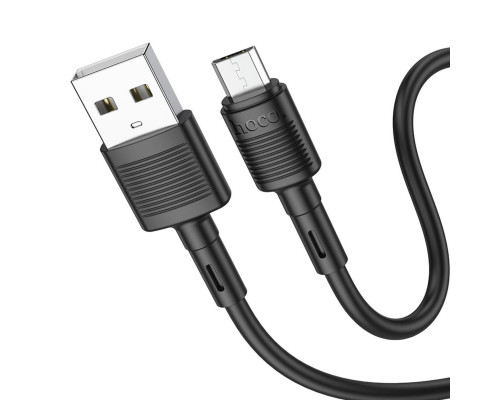 Кабель HOCO X83 USB to Micro 2.4A, 1m, PVC, PVC connectors, Black (6931474770882)