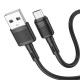 Кабель HOCO X83 USB to Micro 2.4A, 1m, PVC, PVC connectors, Black (6931474770882)