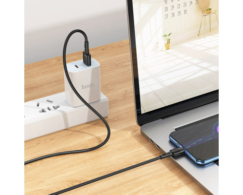 Кабель HOCO X83 USB to Micro 2.4A, 1m, PVC, PVC connectors, Black (6931474770882)