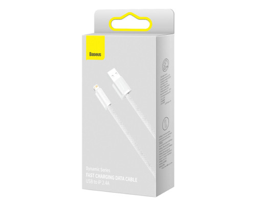 Кабель Baseus Dynamic Series Fast Charging Data Cable USB to iP 2.4A 1m White (CALD000402)