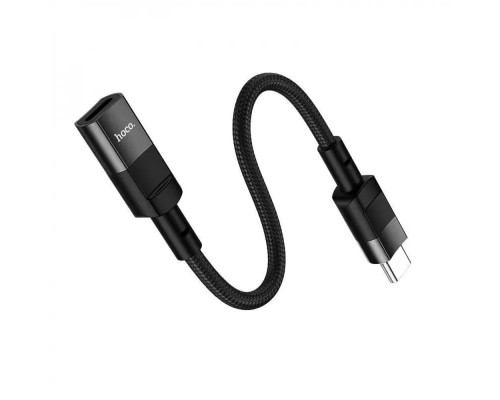 Кабель HOCO U107 Type-C male to iP female adapter cable(L=0.1m) Black (6931474789983)