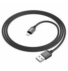 Кабель BOROFONE BX87 USB to iP 2.4A,1m, nylon, aluminum connectors, Black (BX87LB)