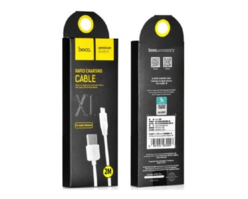 Кабель HOCO X1 USB to iP 2.4A, 2m, PVC, PVC connectors, White (6957531032014)
