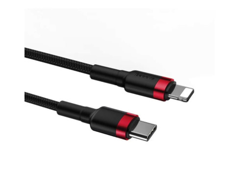 Кабель Baseus Cafule Cable Type-C to iP PD 20W 1m Red+Black (CATLKLF-91)