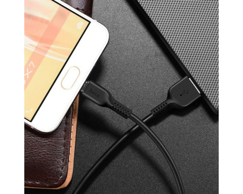 Кабель HOCO X20 USB to Micro 2A, 3m, PVC, TPE connectors, Black (6957531068945)