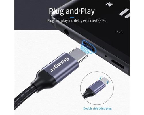 Адаптер Essager E01 Type c to 3.5mm Jack Headphone Adapter grey (EZJE01-0G) (EZJE01-0G)