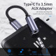 Адаптер Essager E01 Type c to 3.5mm Jack Headphone Adapter grey (EZJE01-0G) (EZJE01-0G)