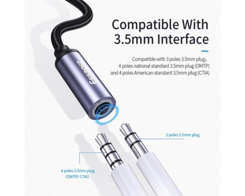 Адаптер Essager E01 Type c to 3.5mm Jack Headphone Adapter grey (EZJE01-0G) (EZJE01-0G)