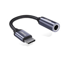 Адаптер Essager E01 Type c to 3.5mm Jack Headphone Adapter grey (EZJE01-0G) (EZJE01-0G)