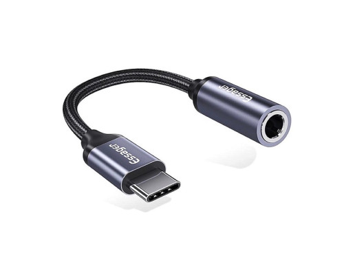 Адаптер Essager E01 Type c to 3.5mm Jack Headphone Adapter grey (EZJE01-0G) (EZJE01-0G)