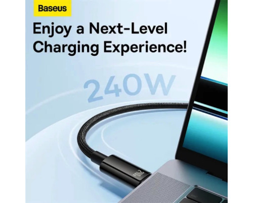 Кабель Baseus Tungsten Gold Fast Charging Data Cable Type-C to Type-C 240W 1m Black (CAWJ040001)