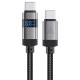 Кабель ACEFAST C15-03 USB-C to USB-C zinc alloy digital display braided charging data cable Black (6974316283720)