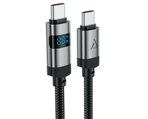 Кабель ACEFAST C15-03 USB-C to USB-C zinc alloy digital display braided charging data cable Black (6974316283720)
