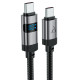 Кабель ACEFAST C15-03 USB-C to USB-C zinc alloy digital display braided charging data cable Black (6974316283720)