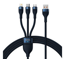 Кабель Baseus Flash Series Ⅱ One-for-three Fast Charging Data Cable USB to M+L+C 66W 1.2m Blue (CASS040003)