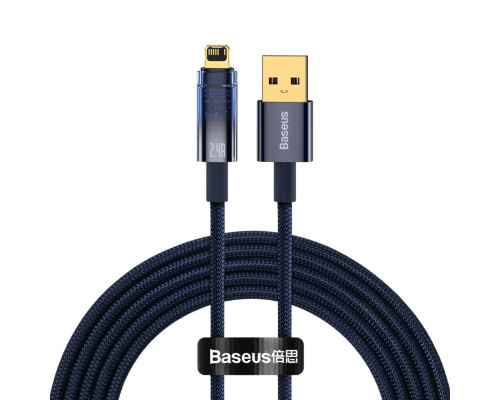 Кабель Baseus Explorer Series Auto Power-Off Fast Charging Data Cable USB to IP 2.4A 1m Blue (CATS000403)