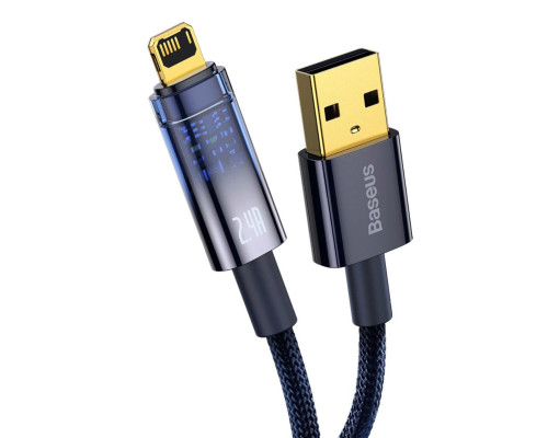 Кабель Baseus Explorer Series Auto Power-Off Fast Charging Data Cable USB to IP 2.4A 1m Blue (CATS000403)