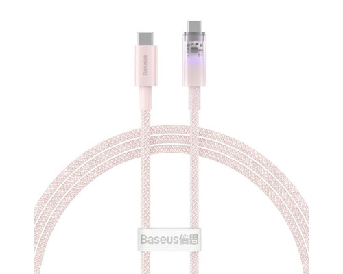 Кабель Baseus Explorer Series Fast Charging Cable with Smart Temperature Control Type-C to Type-C 100W 1m Baby Pink (P10319703411-00)