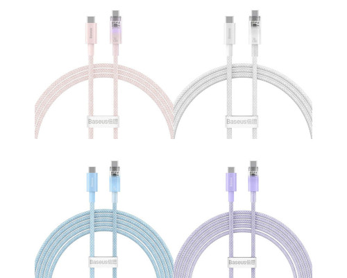 Кабель Baseus Explorer Series Fast Charging Cable with Smart Temperature Control Type-C to Type-C 100W 1m Baby Pink (P10319703411-00)