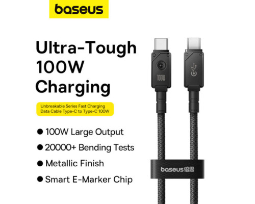 Кабель Baseus Unbreakable Series Fast Charging Data Cable Type-C to Type-C 100W 2m Cluster Black (P10355800111-01)