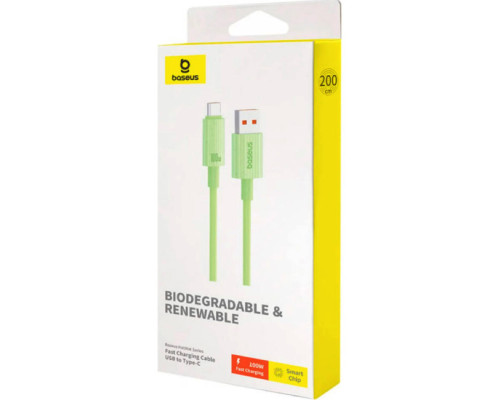 Кабель Baseus Habitat Series Fast Charging Cable USB to Type-C 100W 2m Natural Green (P10360203631-01)