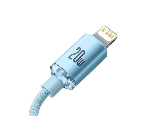 Кабель Baseus Crystal Shine Series Fast Charging Data Cable Type-C to iP 20W 1.2m Sky Blue (CAJY001303)