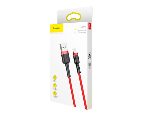 Кабель Baseus Cafule Cable USB For Lightning 2.4A 1m Red+Red (CALKLF-B09)