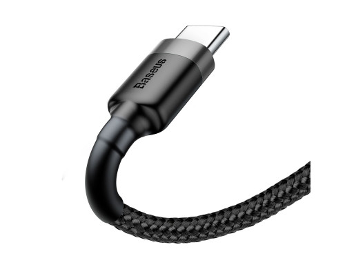 Кабель Baseus Cafule Cable USB For Type-C 3A 0.5m Gray+Black (CATKLF-AG 1)