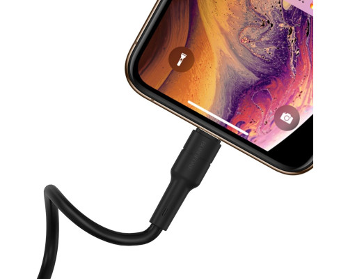 Кабель BOROFONE BX30 USB to iP 2.4A, 1m, silicone, TPE connectors, Black (BX30LB)