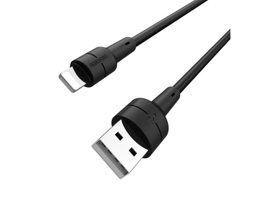 Кабель BOROFONE BX30 USB to iP 2.4A, 1m, silicone, TPE connectors, Black (BX30LB)