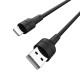 Кабель BOROFONE BX30 USB to iP 2.4A, 1m, silicone, TPE connectors, Black (BX30LB)