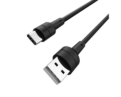 Кабель BOROFONE BX30 USB to Type-C, 3A, 1m, silicone, TPE connectors, Black (BX30CB)