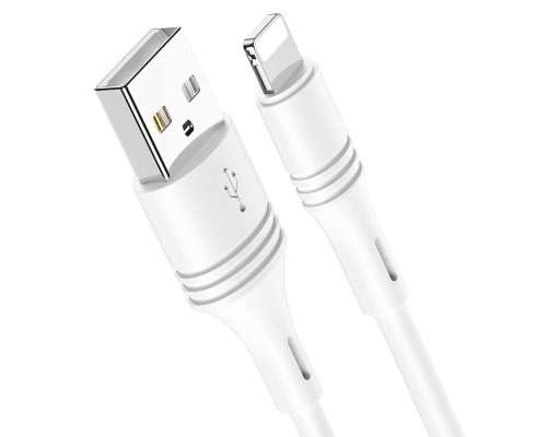 Кабель BOROFONE BX43 USB to iP 2.4A, 1m, PVC, PVC connectors, White (BX43LW)