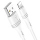 Кабель BOROFONE BX43 USB to iP 2.4A, 1m, PVC, PVC connectors, White (BX43LW)