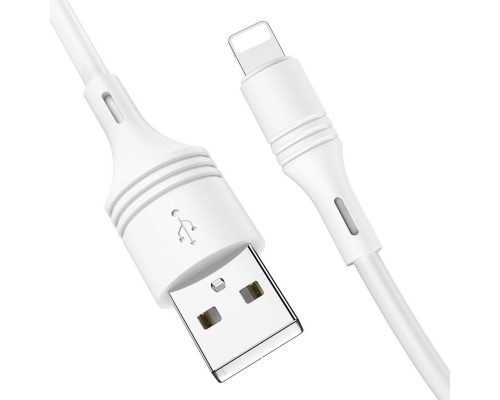 Кабель BOROFONE BX43 USB to iP 2.4A, 1m, PVC, PVC connectors, White (BX43LW)